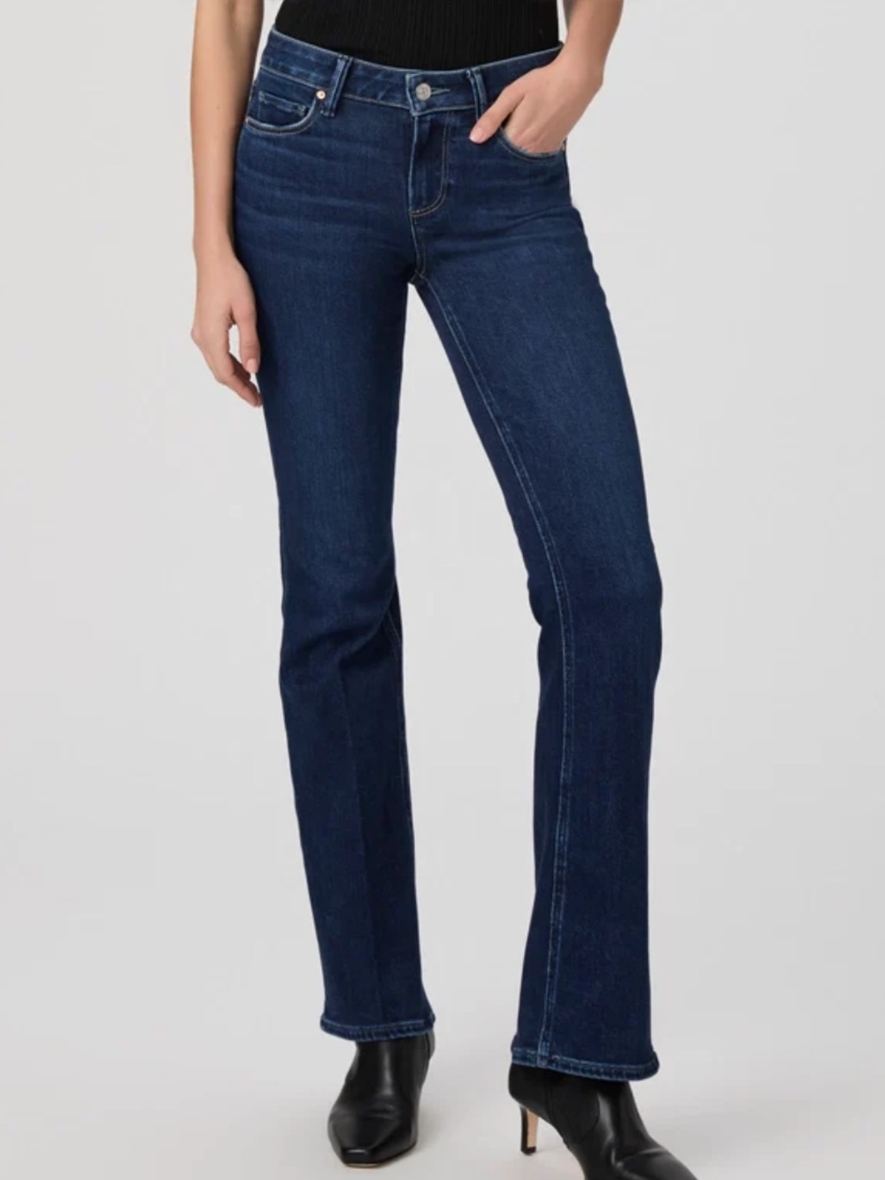 Paige Laurel Canyon Bootcut Jeans Size 28 Bees Knees Blue Stretch Denim Classic